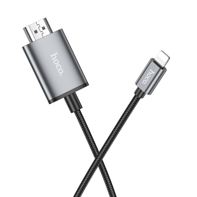 Видеокабель HOCO UA27 HDMI (m) - Lightning (m), 2 м, серый металлик