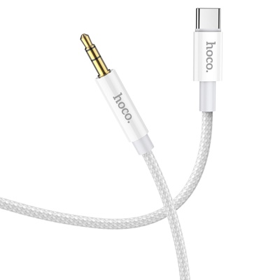 Аудиокабель HOCO UPA19 AUX Jack 3,5 (m) - Type-C (m), 1 м, серебристый