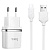 Сетевое зарядное устройство HOCO C12 Smart 2xUSB с Кабелем USB - Micro, 2.4A, белый