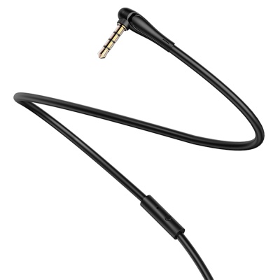 Аудиокабель HOCO UPA15 AUX с микрофоном Jack 3,5 (m) - Jack 3,5 (m), 1 м, черный