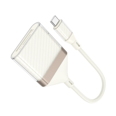 Переходник/Адаптер HOCO UA40A Card reader Type-C (m) - TF/SD, 14 см, белый