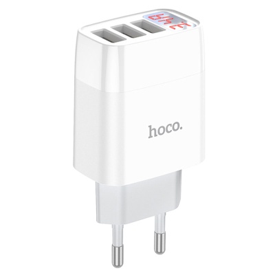 Сетевое зарядное устройство HOCO C93A Easy 3xUSB, 2.4A, 10.8W, белый