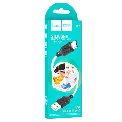 Кабель USB HOCO X90 Cool USB - Type-C, 2.4А, 1 м, белый