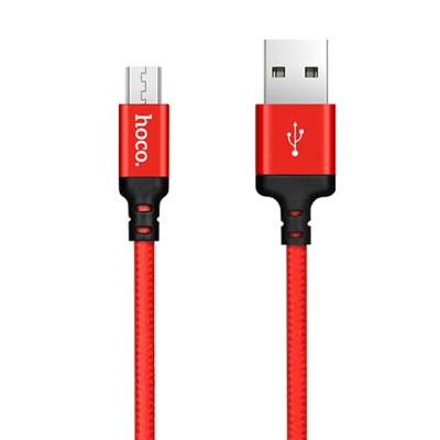 Кабель USB HOCO X14 Times speed USB - MicroUSB, 2А, 2 м, красный+черный