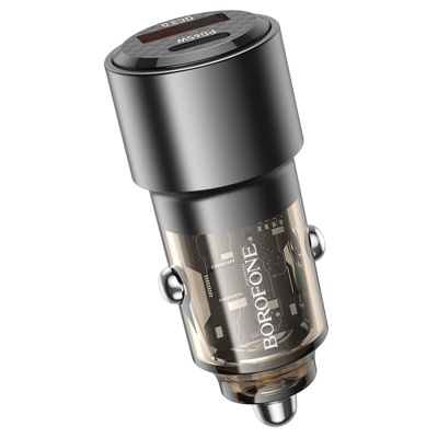 Автомобильное зарядное устройство BOROFONE BZ20A Smart, 1xUSB + 1xUSB-C, 83W, черный