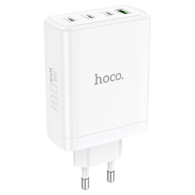 Сетевое зарядное устройство HOCO N31 Leader 1xUSB + 3xUSB-C, 5A, 100W, белый