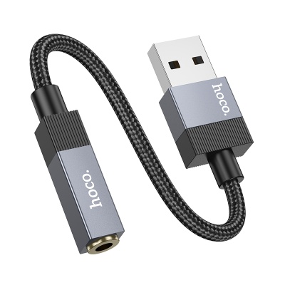 Переходник/Адаптер HOCO UPA32D Clever USB (m) - Jack 3,5 (f), 15 см, черный