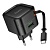 Сетевое зарядное устройство HOCO C154A Changer 1xUSB + 1xUSB-C с Кабелем Type-C, 3A, 20W, черный