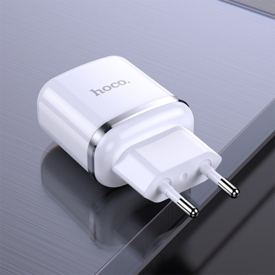 Сетевое зарядное устройство HOCO N4 Aspiring 2xUSB с Кабелем USB - Type-C, 2.4A, 10.8W, белый