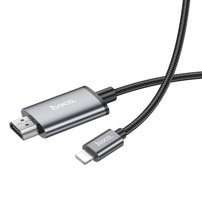 Видеокабель HOCO UA27 HDMI (m) - Lightning (m), 2 м, серый металлик