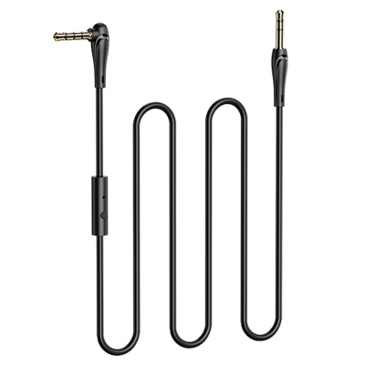 Аудиокабель HOCO UPA15 AUX с микрофоном Jack 3,5 (m) - Jack 3,5 (m), 1 м, черный