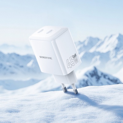 Сетевое зарядное устройство BOROFONE BN31 Cargador 2xUSB-C, 45W, белый