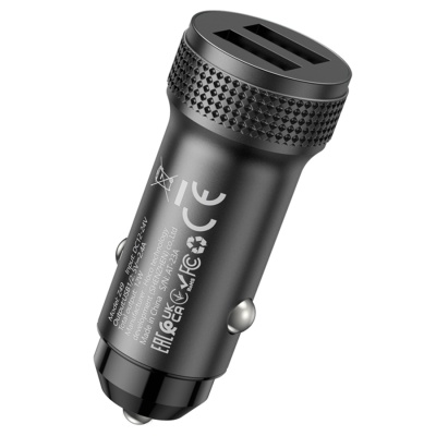 Автомобильное зарядное устройство HOCO Z49 Level, 2xUSB, 2.4A, черный