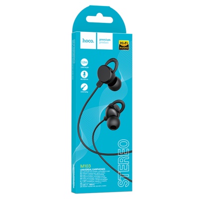 Проводные наушники HOCO M103 Rhyme, Jack 3.5mm, 1.2 м, черный