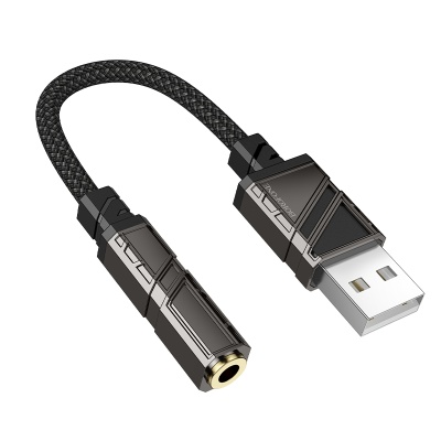 Переходник/Адаптер BOROFONE BV23 Dignity USB2.0 (m) - Jack 3,5 (f), 15 см, черный