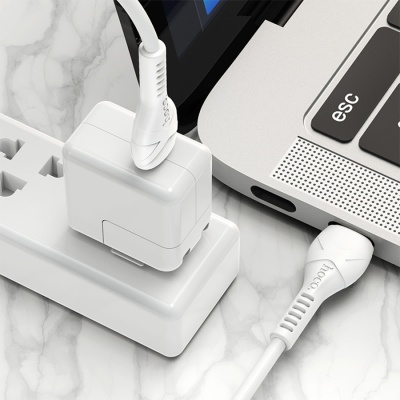 Кабель USB-C HOCO X55 Trendy Type-C - Lightning, 3A, 1 м, белый