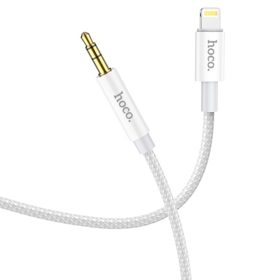 Аудиокабель HOCO UPA19 AUX Jack 3,5 (m) - Lightning (m), 1 м, серебристый