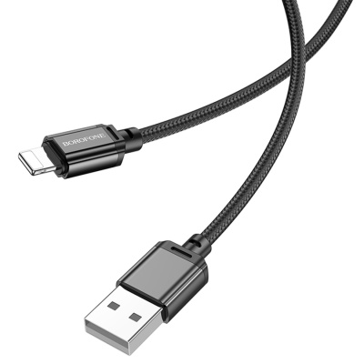 Кабель USB BOROFONE BX87 Sharp USB - Lightning, 2.4А, 2 м, черный