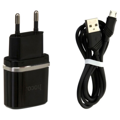 Сетевое зарядное устройство HOCO C11 Smart 1xUSB с Кабелем USB - Micro, 1A, 5W, черный