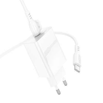 Сетевое зарядное устройство BOROFONE BA21A Prob Long journey 1xUSB-C с Кабелем Type-C - Type-C, 20W, белый