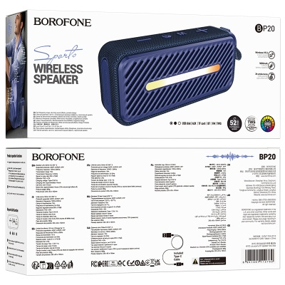 Портативная колонка BOROFONE BP20 Joy, Bluetooth 5.3, синий