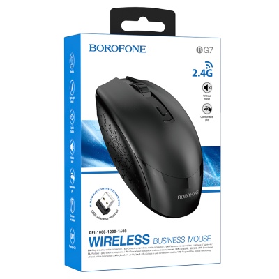 Мышь беспроводная BOROFONE BG7 Platinum, черный