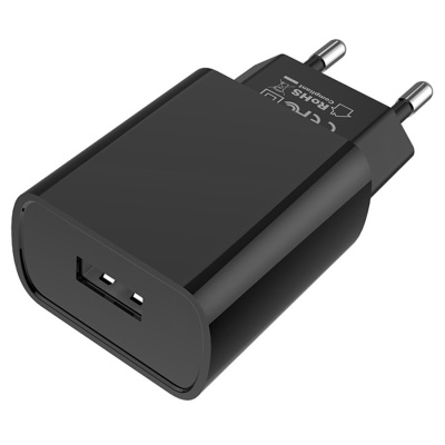 Сетевое зарядное устройство BOROFONE BA20A Sharp 1xUSB с Кабелем USB - Lightning, 2.1A, 10W, черный