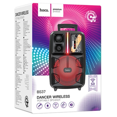 Портативная колонка HOCO BS37 Dancer, Bluetooth, черный