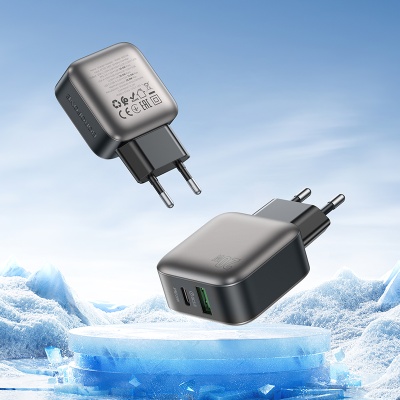 Сетевое зарядное устройство BOROFONE BAS54A Absolute 1xUSB + 1xUSB-C с Кабелем Type-C - Type-C, 3A, 20W, черный