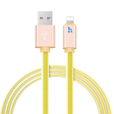 Кабель USB HOCO UPL12 Metal Jelly USB - Lightning, 2.1А, 2 м, золотой