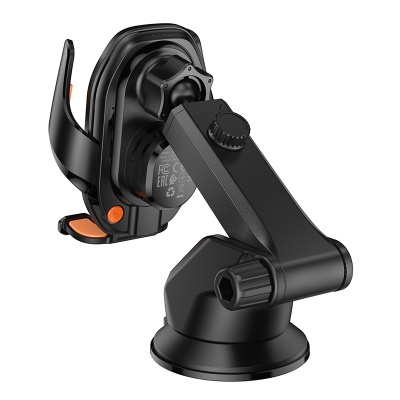 Автомобильный держатель HOCO HW34 Blue, зажимной с беспроводной зарядкой, 15W, на приборную панель, черный