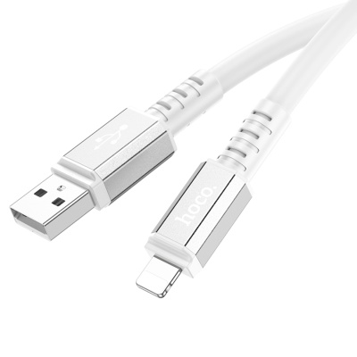 Кабель USB HOCO X85 Strength USB - Lightning, 2.4А, 1 м, белый