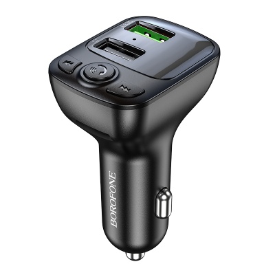 Автомобильное зарядное устройство с FM-Трансмиттер BOROFONE BC41 Eminency, 2xUSB, 1A, 18W, черный