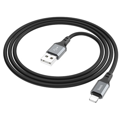 Кабель USB HOCO X86 Spear silicone USB - Lightning, 2.4А, 1 м, черный