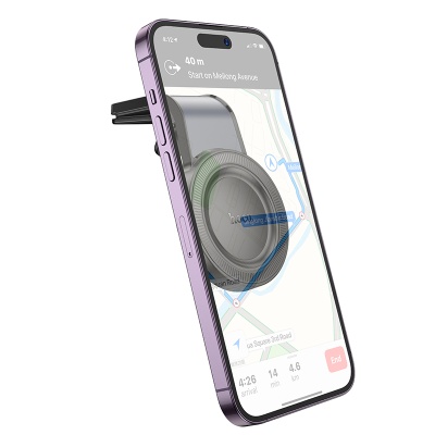 Автомобильный держатель HOCO H59 Show Ring, магнитный, на воздуховод, черный+серый металлик