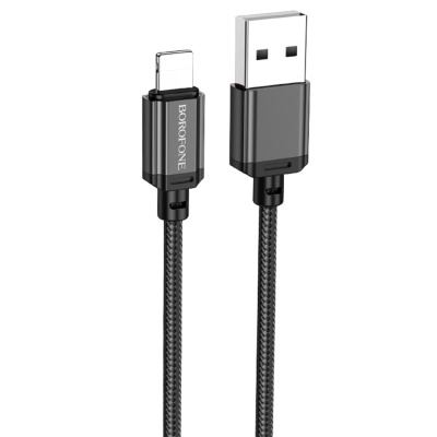 Кабель USB BOROFONE BX87 Sharp USB - Lightning, 2.4А, 1 м, черный