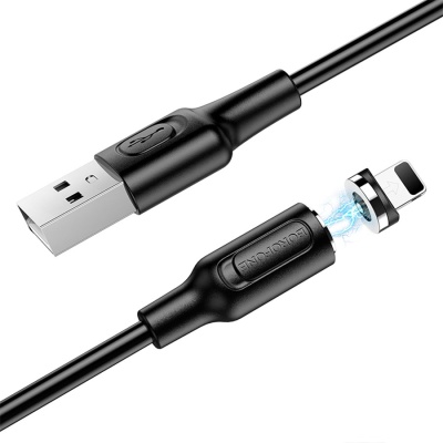 Кабель USB BOROFONE BX41 Amiable USB - Lightning магнитный, 2.4А, 1 м, черный