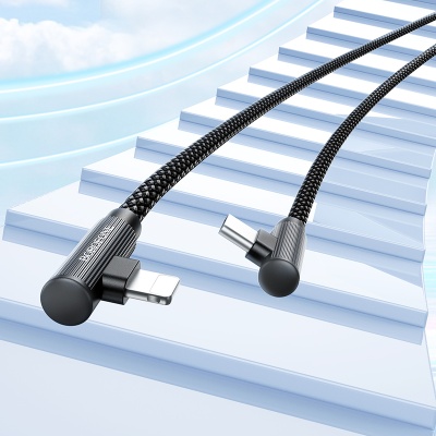 Кабель USB-C BOROFONE BU50 elbow Type-C - Lightning, 27W, 1 м, черный