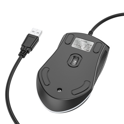 Мышь проводная HOCO GM19 Enjoy, USB, черный