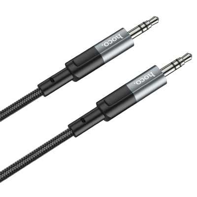Аудиокабель HOCO UPA23 AUX Jack 3,5 (m) - Jack 3,5 (m), 1 м, серый металлик