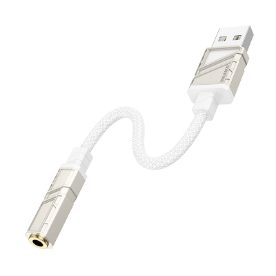 Переходник/Адаптер BOROFONE BV23 Dignity USB2.0 (m) - Jack 3,5 (f), 15 см, белый