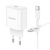Сетевое зарядное устройство BOROFONE BA81A Single 1xUSB-C с Кабелем Type-C - Type-C, 20W, белый