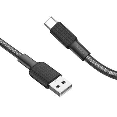 Кабель USB HOCO X69 Jaeger USB - Type-C, 3A, 60W, 1 м, черный+белый