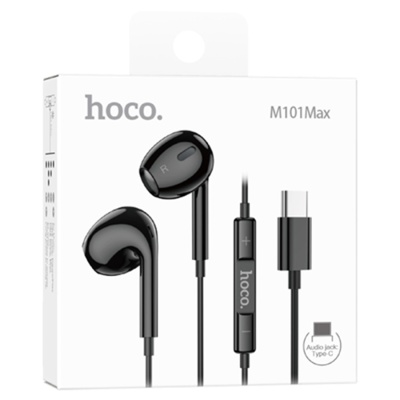 Проводные наушники HOCO M101 Max Crystal, Type-C, 1.2 м, черный