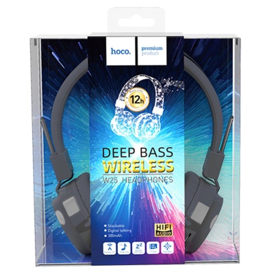 Беспроводные наушники накладные HOCO W25 Promise, Bluetooth, серый