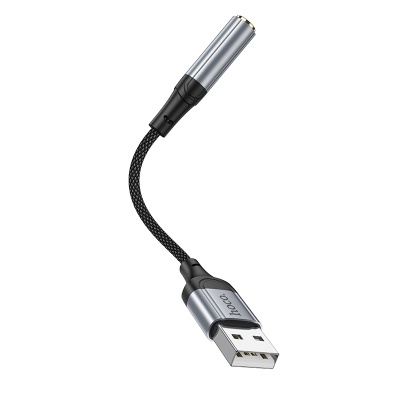 Переходник/Адаптер HOCO LS36 Fresh USB (m) - Jack 3,5 (f), 12 см, черный