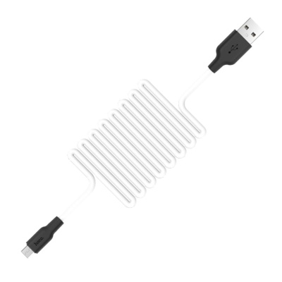 Кабель USB HOCO X21 Silicone USB - MicroUSB, 2А, 1 м, белый+черный