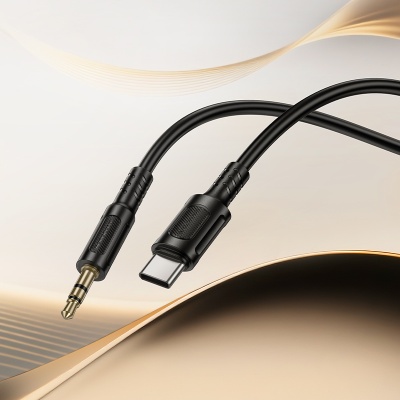 Аудиокабель BOROFONE BL25B Nice AUX Jack 3,5 (m) - Type-C (m), 1 м, черный