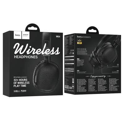 Беспроводные наушники накладные HOCO W64 Earl, Bluetooth, черный