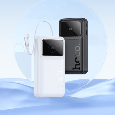 Портативный аккумулятор HOCO Q41 Bright, встроенный кабель Type-C, 22.5W, 20000 мА⋅ч, белый